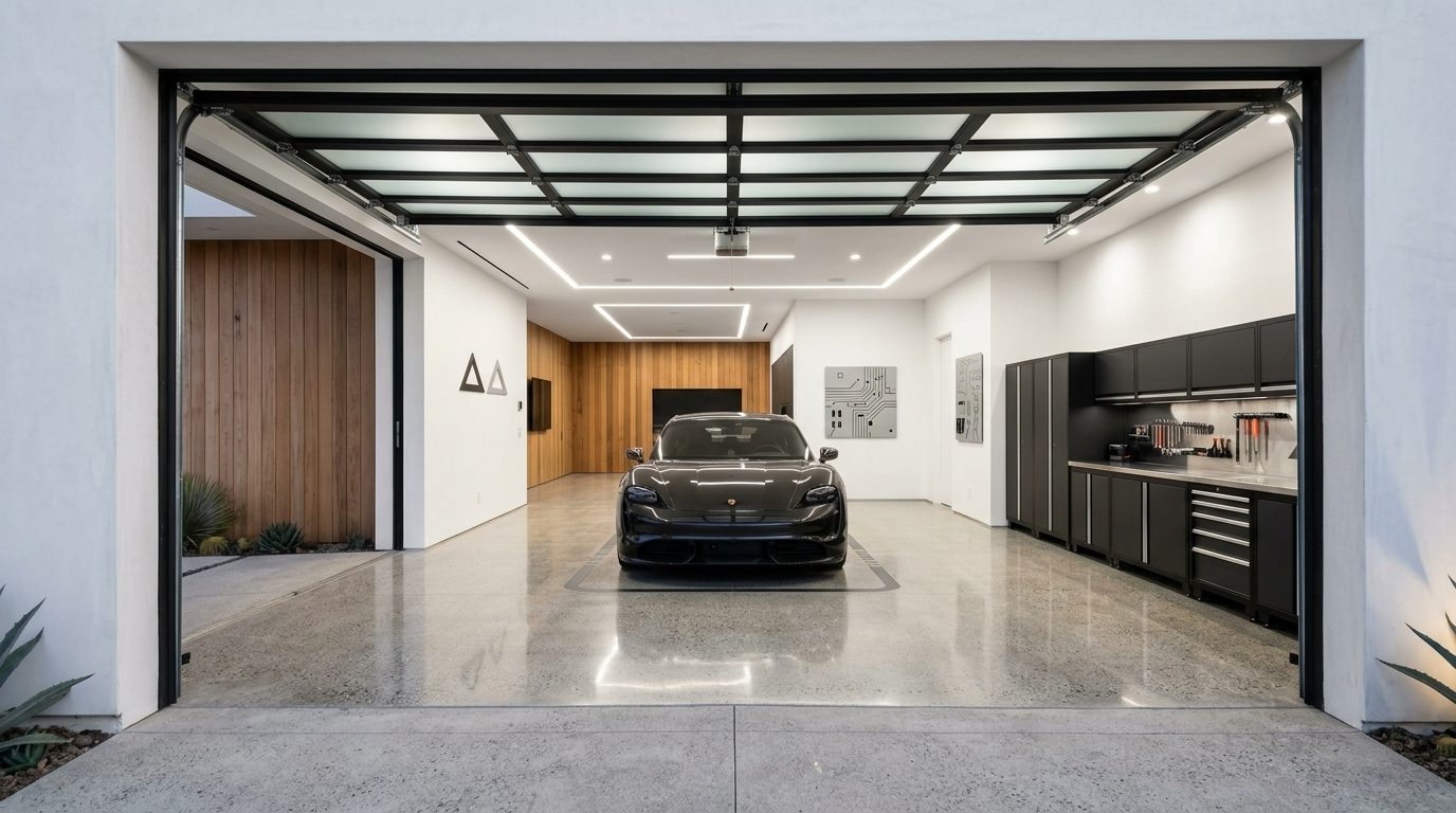 Ferguson Local Garage Door Interior View of Custom Garage Door Overhead and Workshop